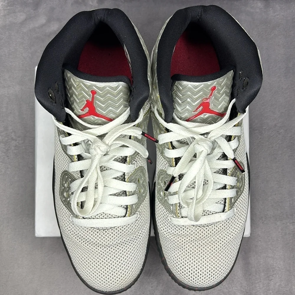 Nike Air Jordan Spike Forty White Cement Red Mid Top Sneakers Sz 9